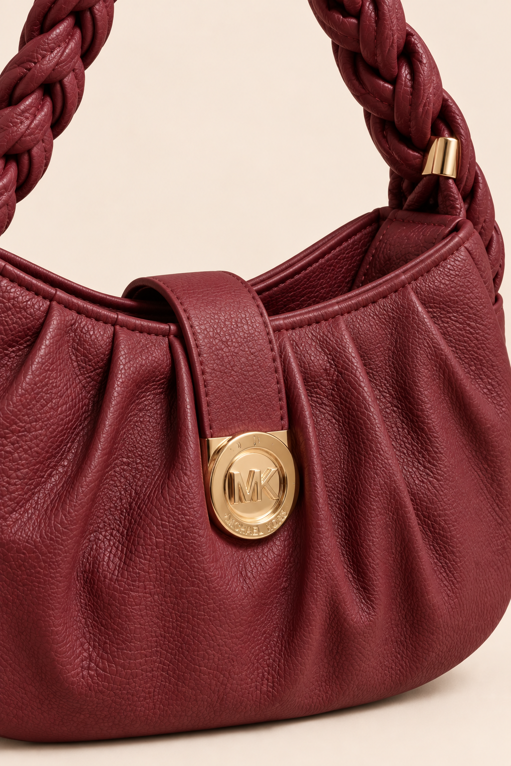 Braided Hobo Shoulder Bag – Cherry Red