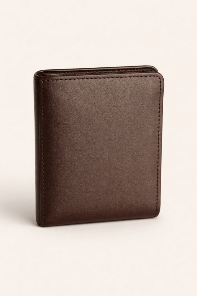 Classic Textured Leather Wallet for Men – Black & Brown Bi-Fold