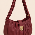 Braided Hobo Shoulder Bag – Cherry Red