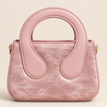 Luxe Textured Structured Handbag — Soft Pink
