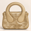 Luxe Textured Structured Handbag — Gold