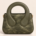 Luxe Textured Structured Handbag — Olive