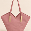 Elegant V-Notch Tote – Hot Pink