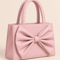 Luxe Bow Structured Tote – Blush Pink