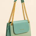 Sleek Luxe Chain Shoulder Bag — Sage Green