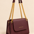 Sleek Luxe Chain Shoulder Bag — Dark Brown