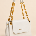 Sleek Luxe Chain Shoulder Bag — Antique White