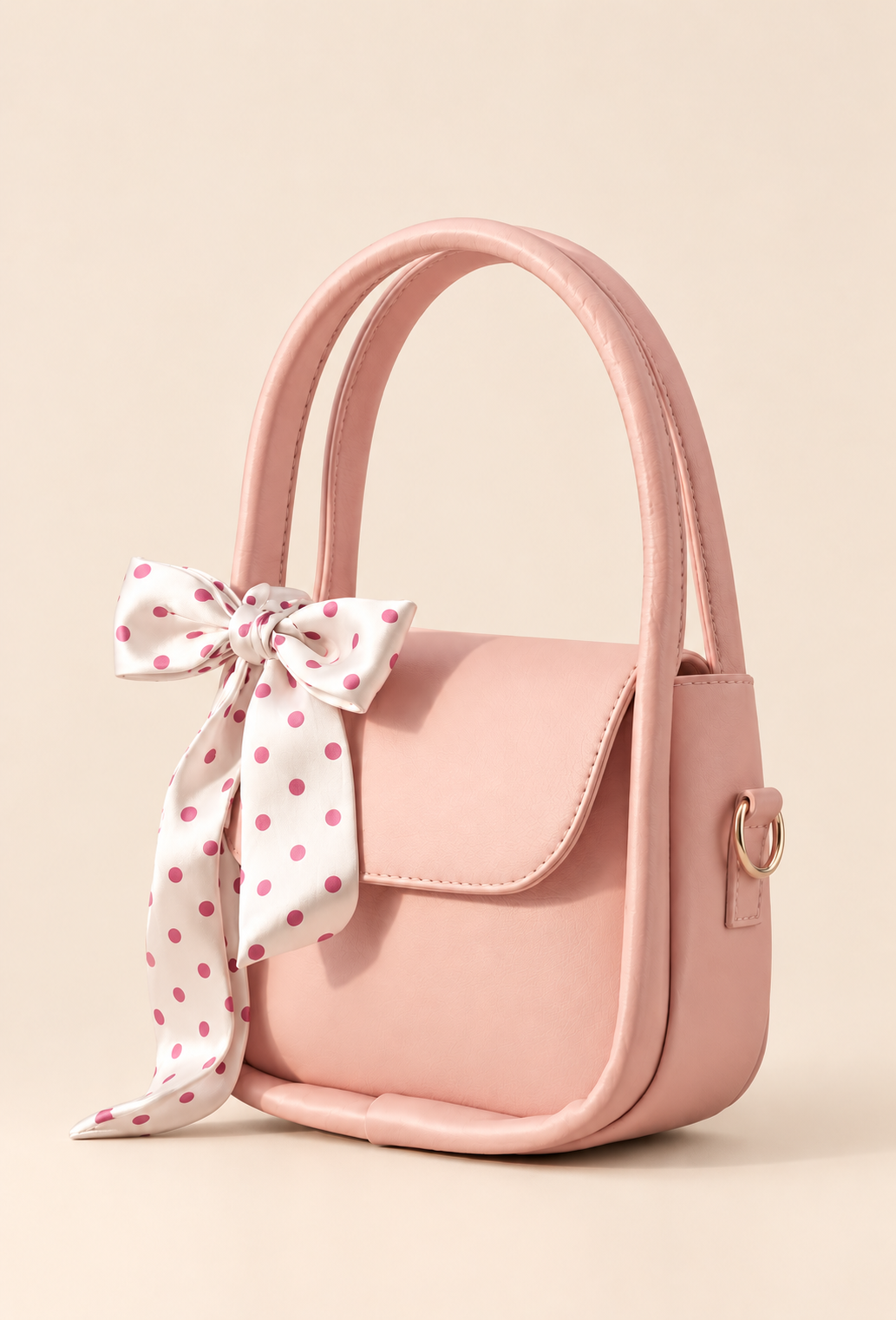 Polka Bow Structured Handbag — Available in Different Colors