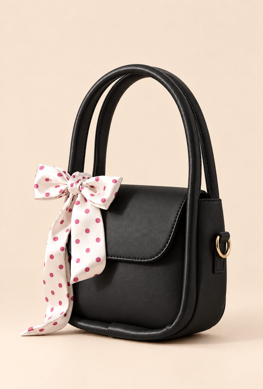 Polka Bow Structured Handbag — Available in Different Colors