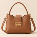 Women's Structured Handbag with Gold Hardware