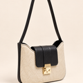 Luna Woven Flap Shoulder Bag – Deep Black