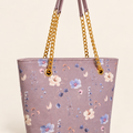 Floral Chain Tote Bag – Dusty Rose
