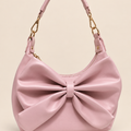 Roselle Bow Hobo Bag — Blush Pink
