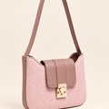 Luna Woven Flap Shoulder Bag – Soft Pink