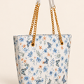 Floral Chain Tote Bag – Antique White
