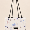 Floral Chain Shoulder Bag – White