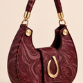 Marble Luxe Hobo Bag – Maroon
