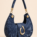 Marble Luxe Hobo Bag – Navy Blue