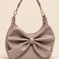 Roselle Bow Hobo Bag — Dusty Rose