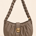 Braided Hobo Shoulder Bag – Dull Beige