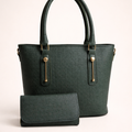Textured Emerald Tote Set Premium Professional Daily Wear