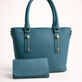 Textured Teal Tote Set Premium Professional Daily Wear