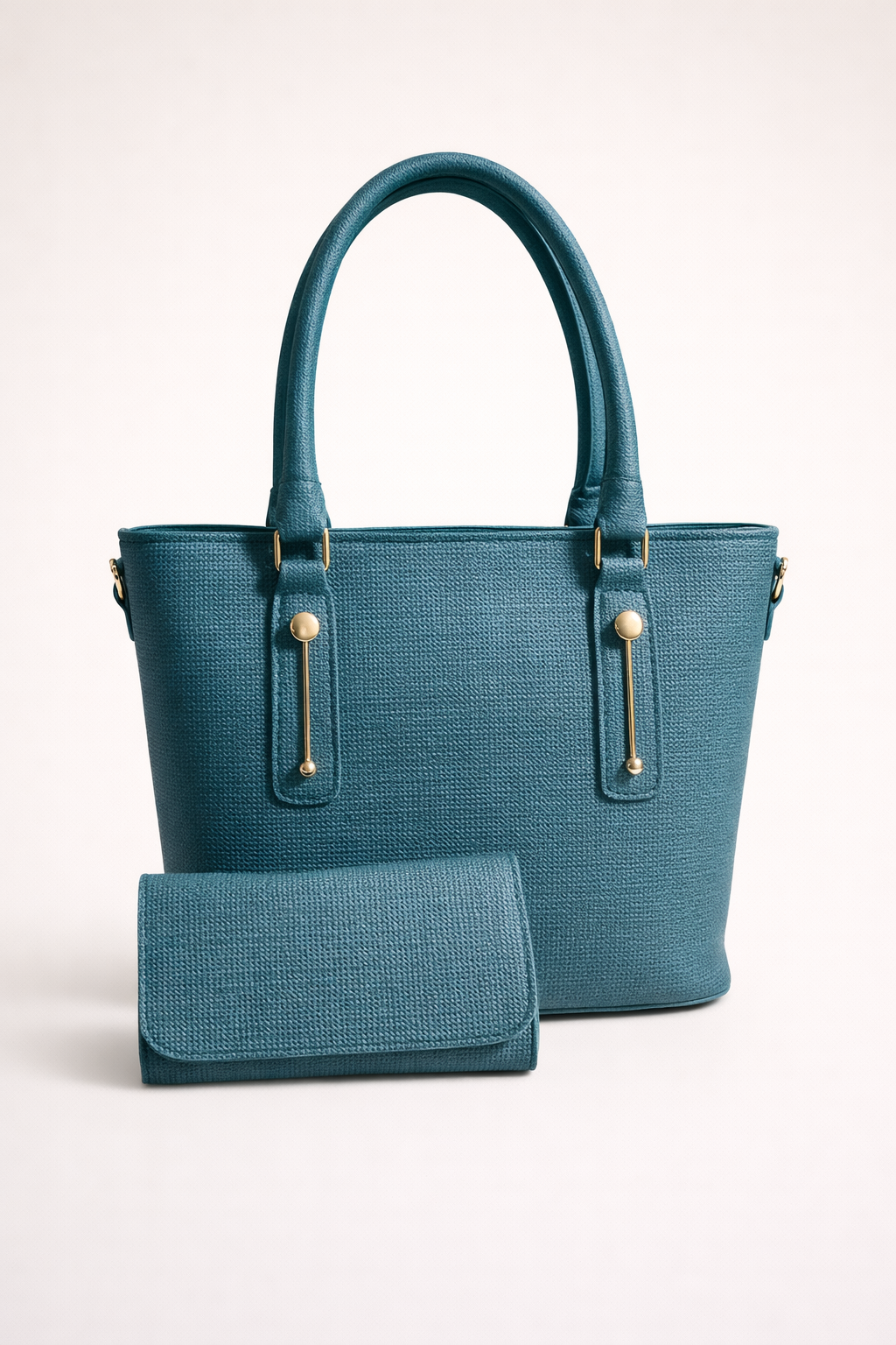 Textured Teal Tote Set Premium Professional Daily Wear