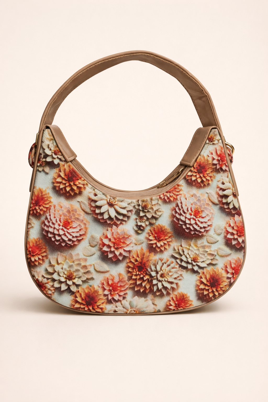 Floral Print Hobo Bag Elegant Shoulder Daily Style
